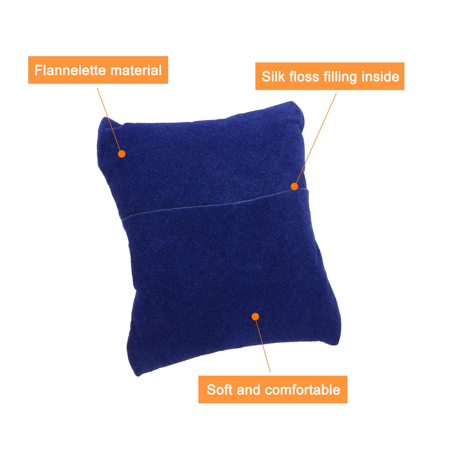 Sourcing Map Lot 6 coussins montre flanelle bleu 85mm