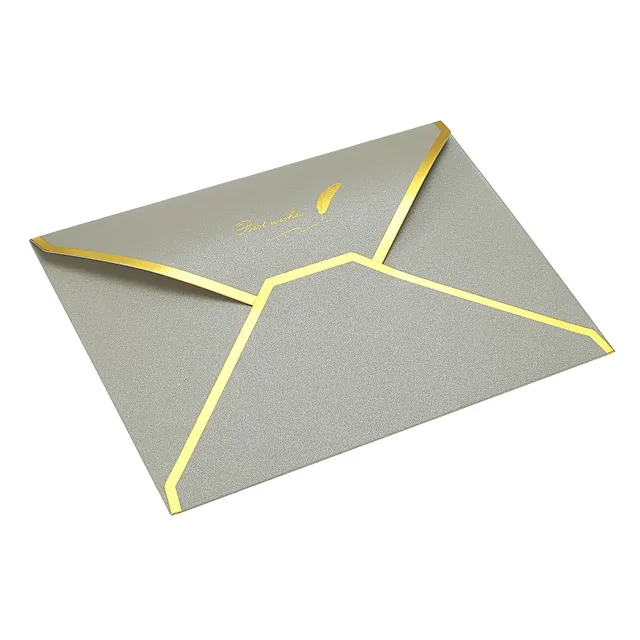 sourcing map enveloppe B6 13x18cm lot 20 argent bord doré rabat V