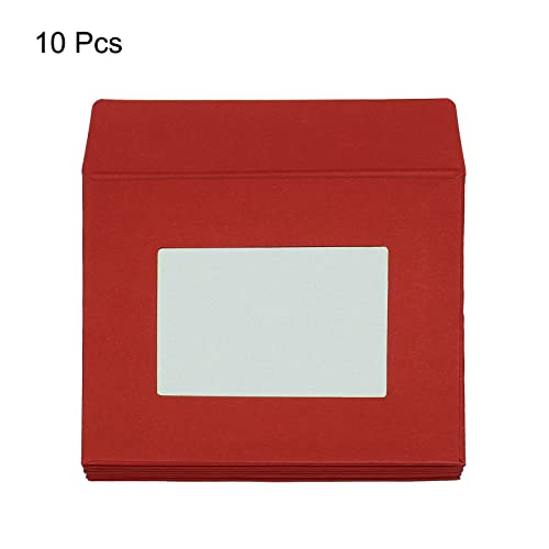 Sourcing Map 10x8 Enveloppe Fenêtre Rouge Double Face x10