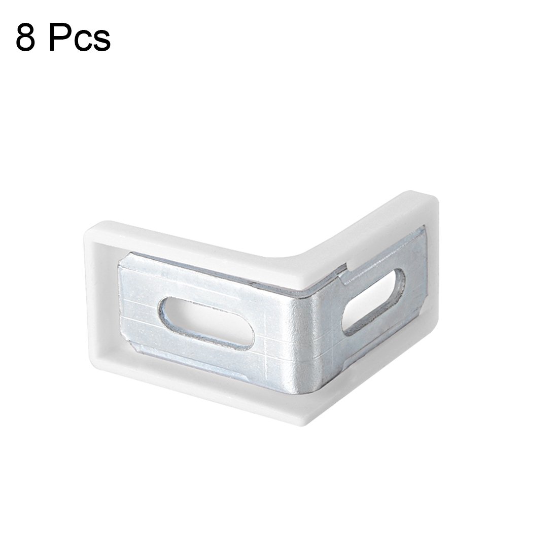 sourcingmap Home Plaque renfort angle blanc lot de 8 métal