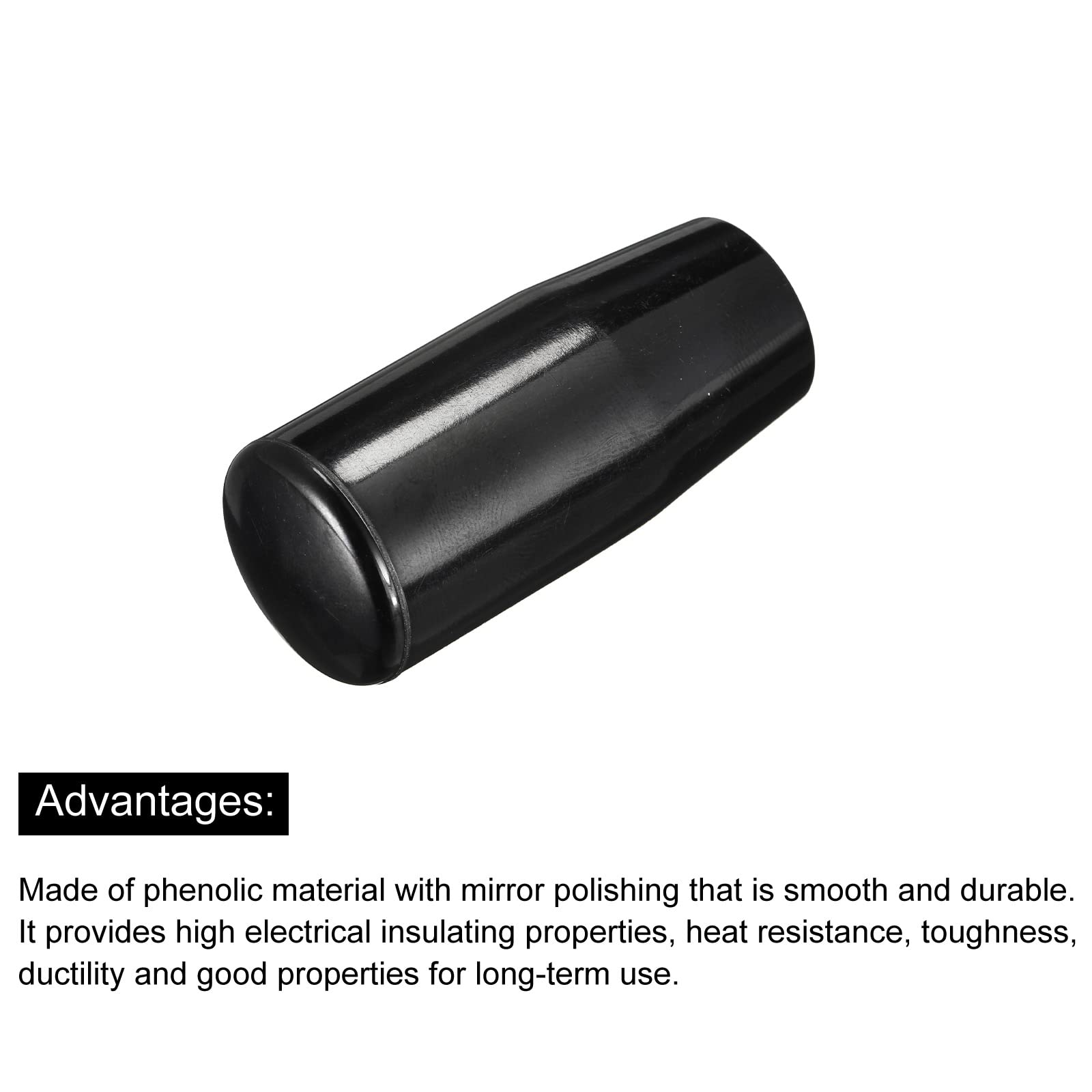 Sourcingmap Bouton Moletée Femelle M10x50mm Noir Lot 4