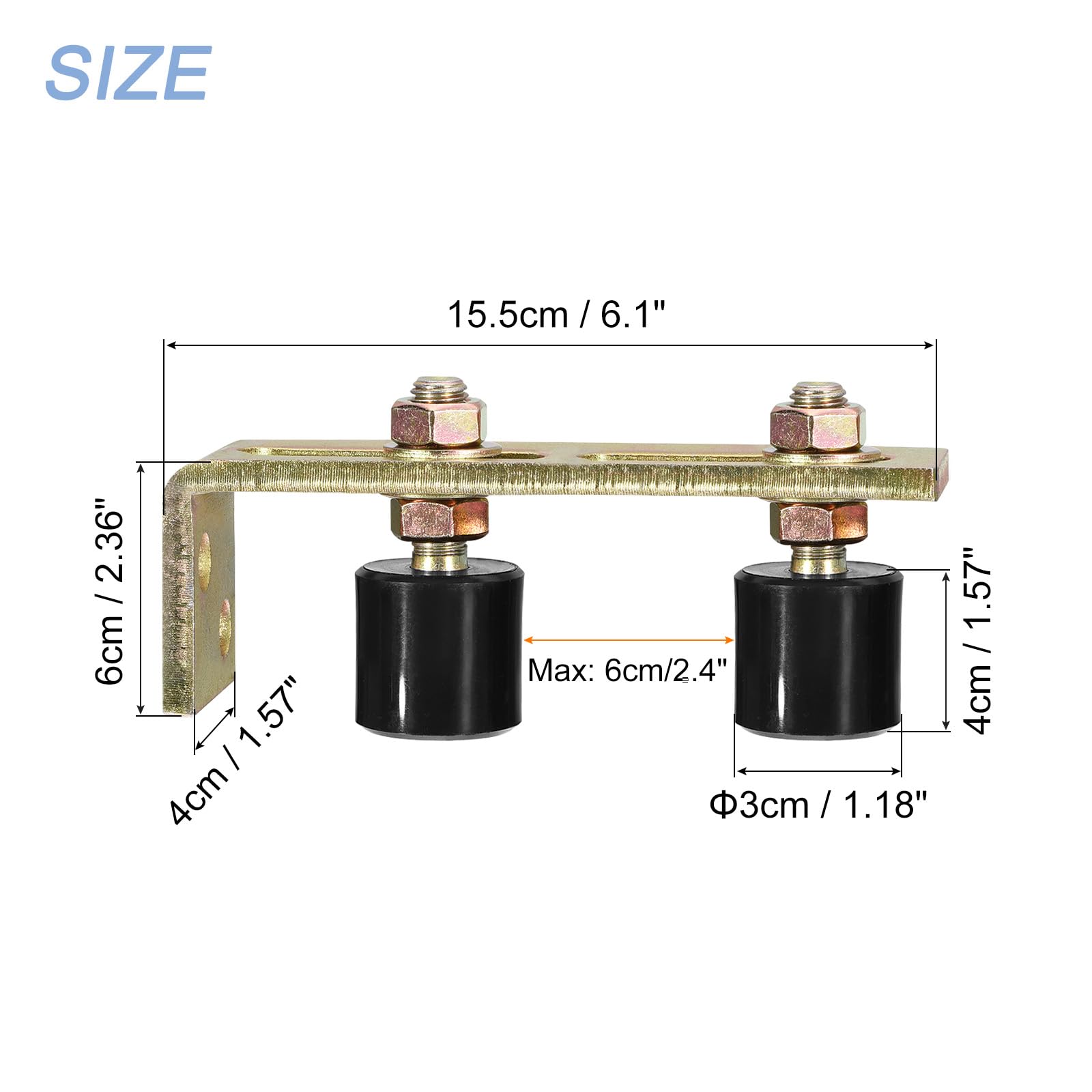 Sourcingmap Home & Garden guide rouleau portail nylon noir 40 mm
