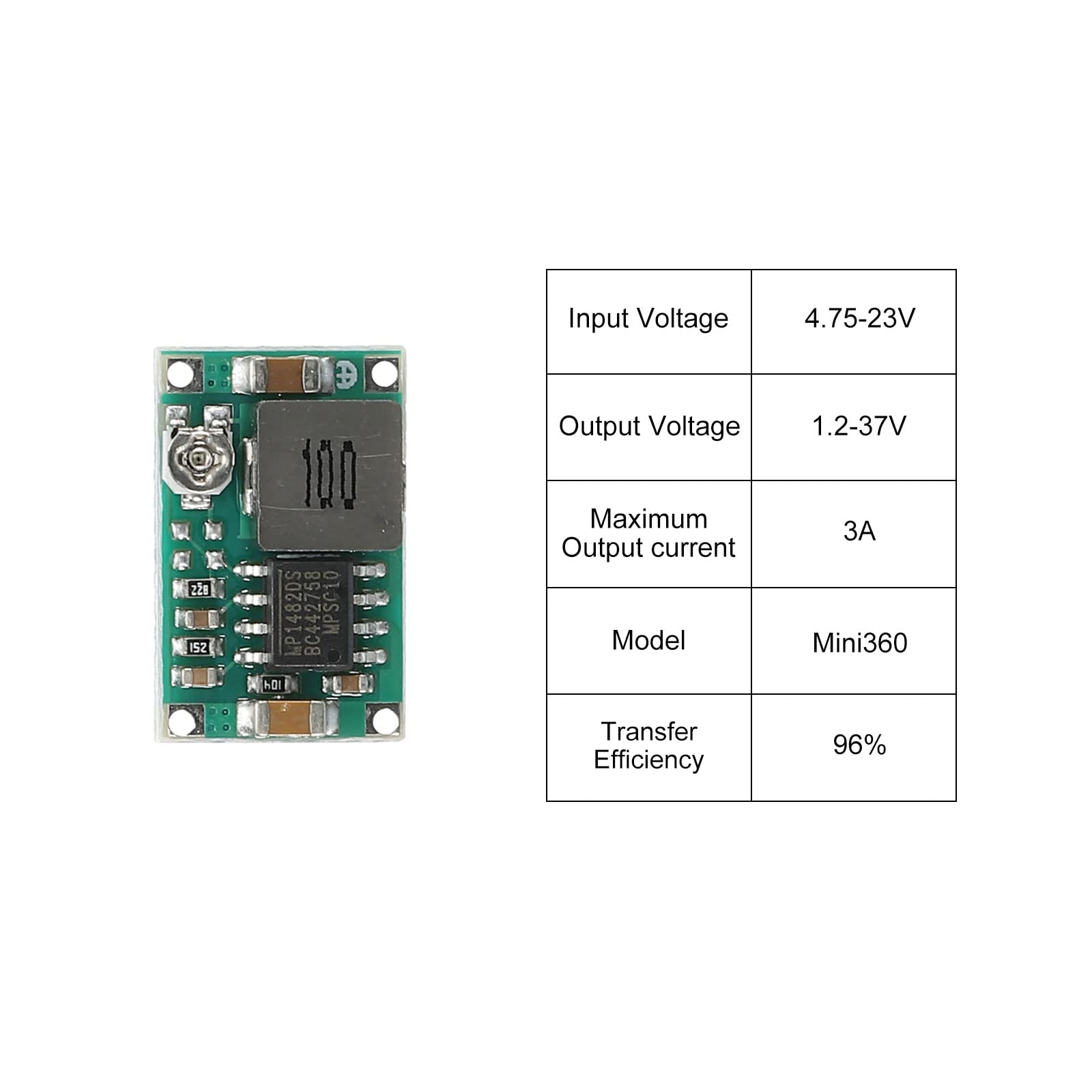 sourcing map Mini360 convertisseur DC-DC lot de 10 3A réglable