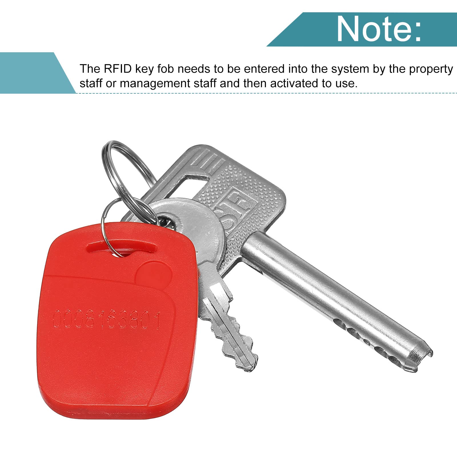 sourcing map porte-clés RFID double fréquence rouge lot 12