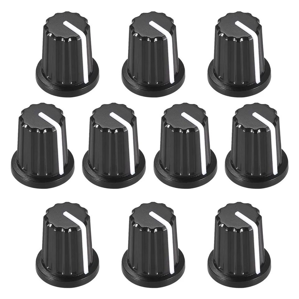 Sourcingmap bouton potentiomètre guitare 6 mm noir blanc lot 10