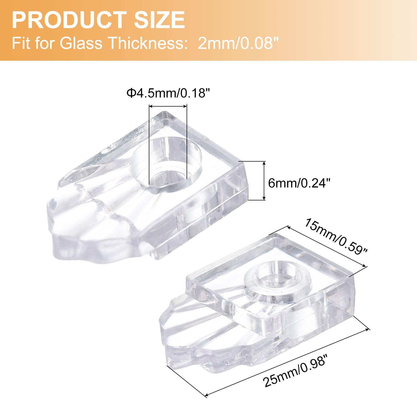 SOURCINGMAP Clips Retenue Verre Plastique 25mm x24 + Vis