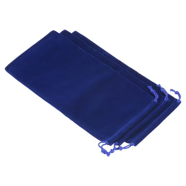 Sourcing Map 3 Pochettes Microfibre 30x15cm Bleu Foncé Cordon