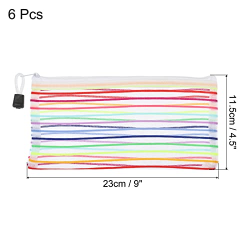 sourcing map B6 pochette zip nylon blanche lot 6