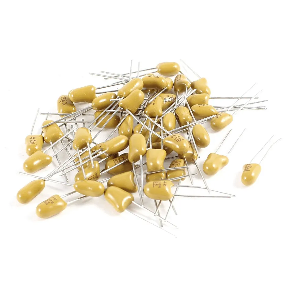 Sourcing Map 10uF 25V condensateur tantale jaune 50 pcs