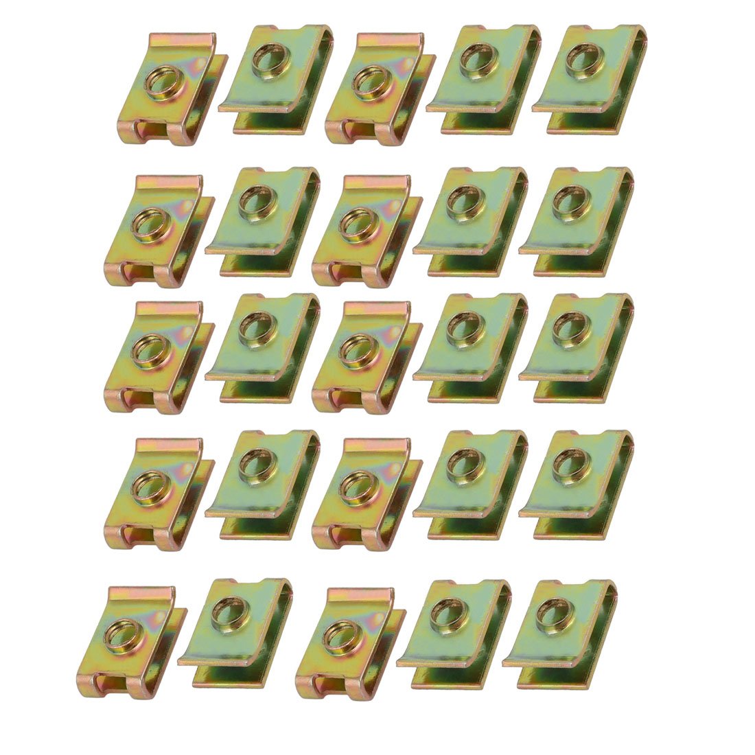 SOURCINGMAP Automotive écrou U M5 acier ressort clip 25pcs