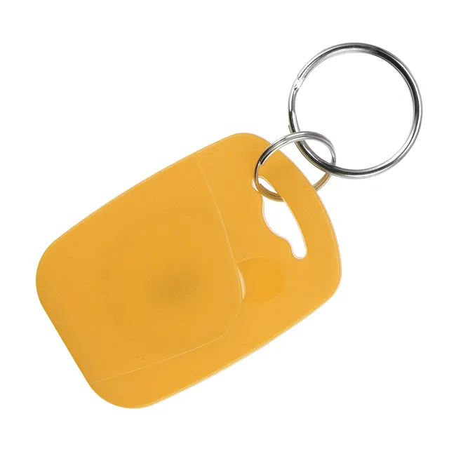 Sourcing Map TK4100 badge porte-clés RFID jaune lot de 10 125KHz