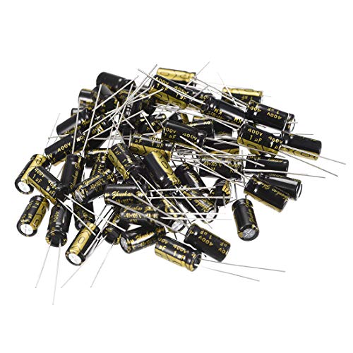 sourcing map condensateur électrolytique 1uF 400V 50 pièces 6.3x12mm