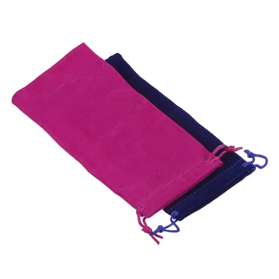 Sourcingmap 17x8cm Pochette Cordon Bleu Rose 2Pcs Flanelle