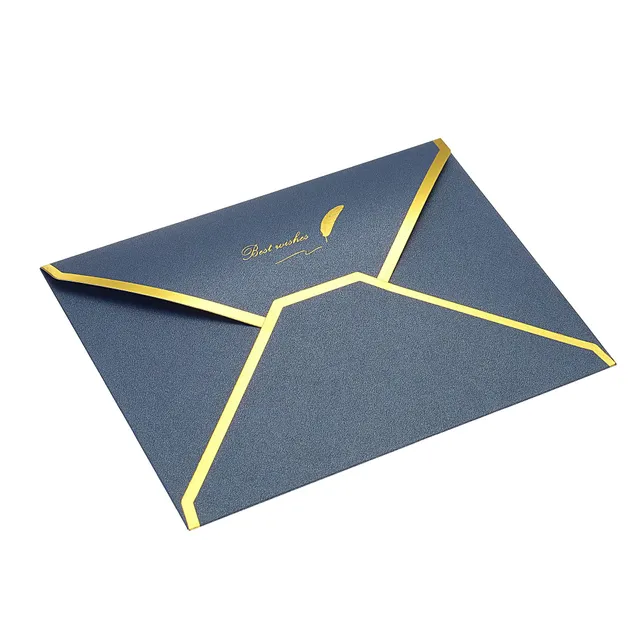 sourcing map enveloppe bleue B6 13x18cm lot 20 bord doré