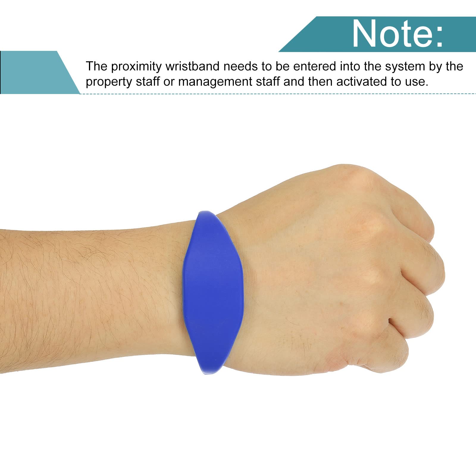 sourcing map bracelet RFID TK4100 125 kHz silicone bleu x5
