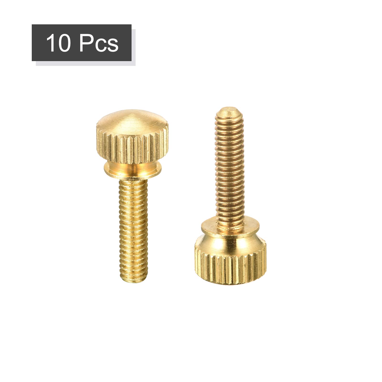 sourcing map Vis Moletée M4x16mm laiton 10pcs tête ronde