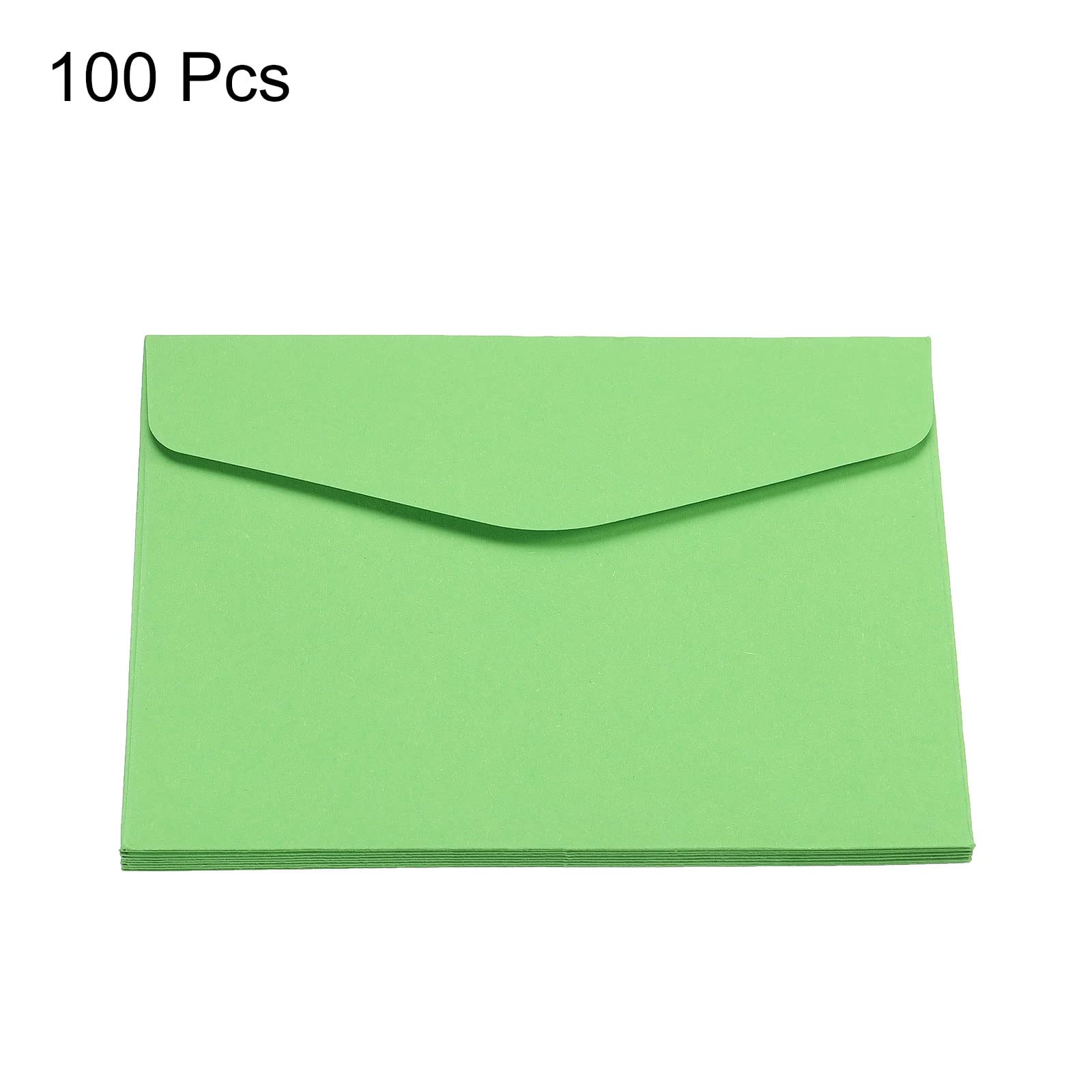 Sourcing Map 100 Mini Enveloppes papier vert 8,2x11,5cm