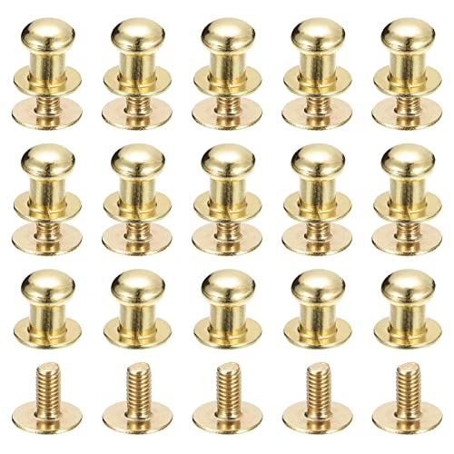 Sourcing Map Home & Garden rivet vis bille 6mm doré 15 pcs