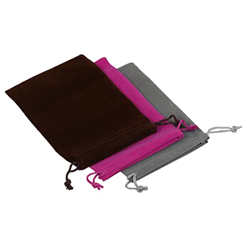 sourcing map Pochon flanelle 18x12 cm x3 3 couleurs bijoux