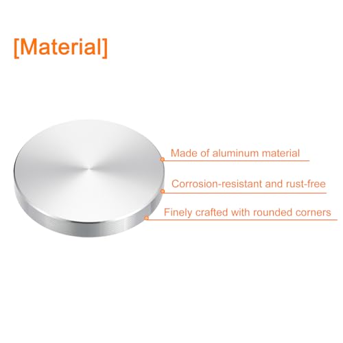 Sourcing Map Lot 8 disques aluminium argent 50mm M8