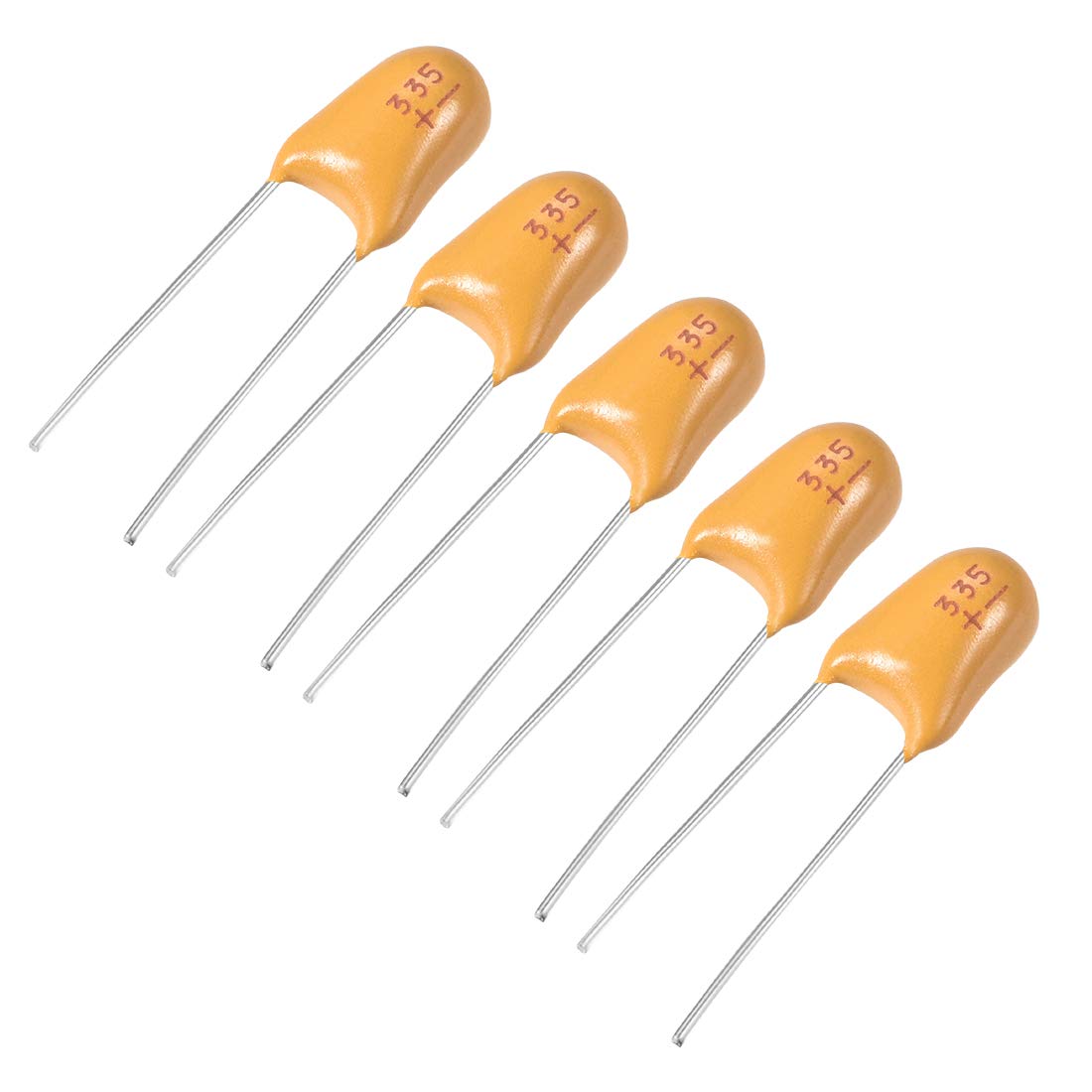 sourcing map 3,3uF 50V condensateur tantale 5 pièces radial