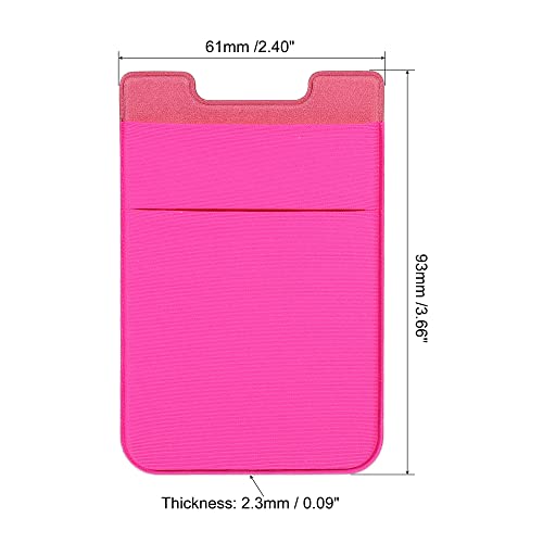 Sourcing Map Electronics Porte-Carte Téléphone Adhésif Rose x2 Spandex