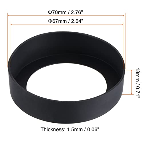 Sourcing Map Protège-bouteille silicone noir 67mm lot 4
