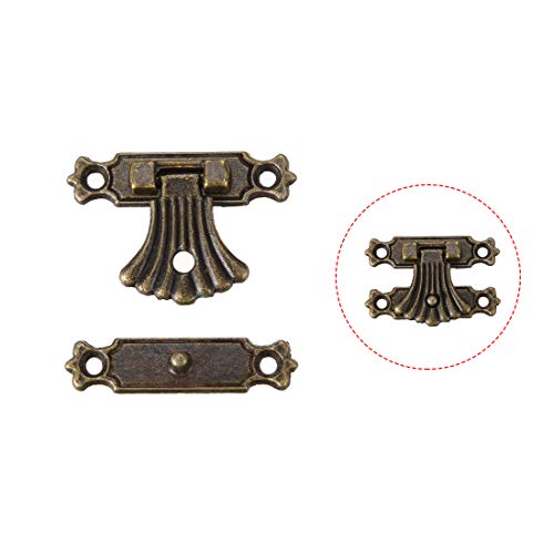 Sourcing Map Home & Garden Loquet Coffre Bronze 37x27mm Lot 5 Vintage