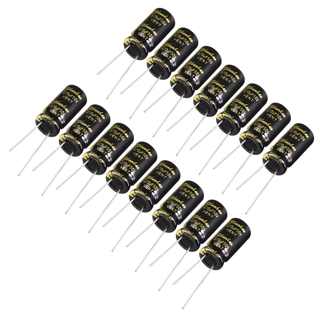 Sourcing Map Industrial condensateur 470uF 50V 10x20mm 15pcs