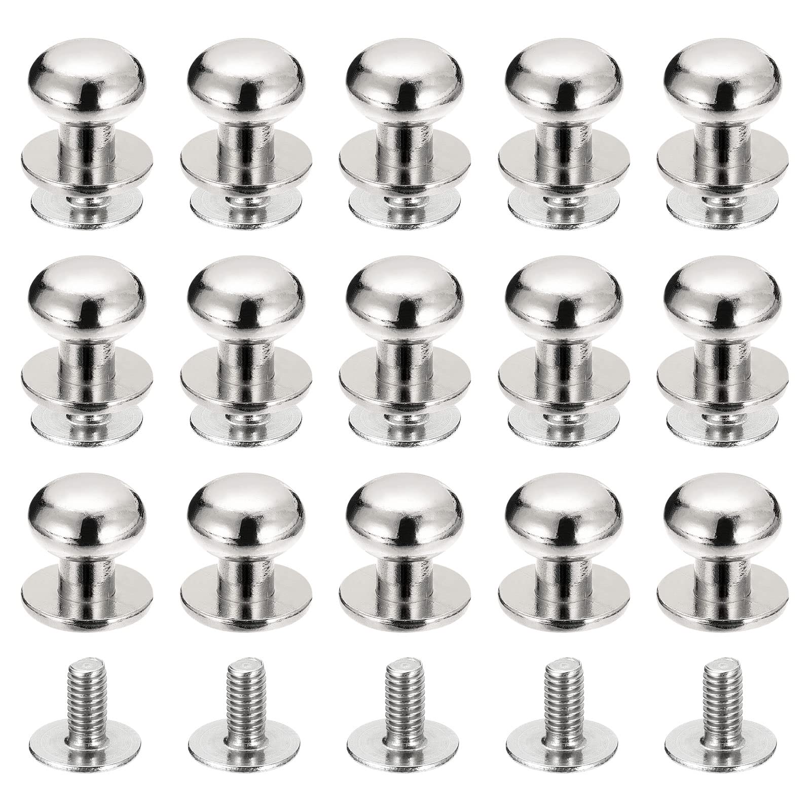 Sourcing Map Home & Garden rivet cuir 9mm argenté 15 pcs à vis