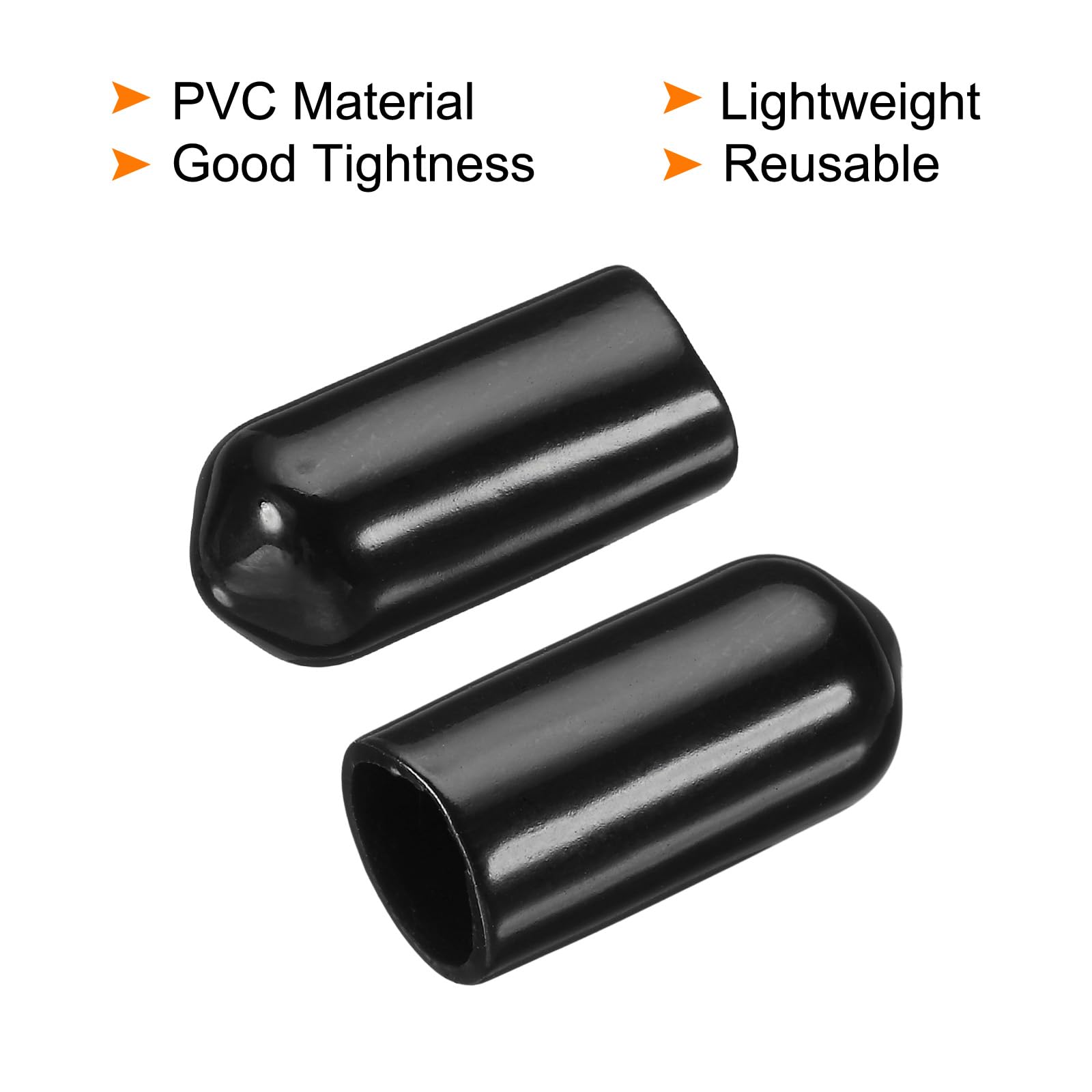 sourcing map Bouchon verseur noir 7 mm PVC lot de 48 bar