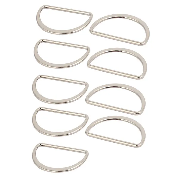 Sourcing Map Anneau en D 50mm Lot de 9 Argent