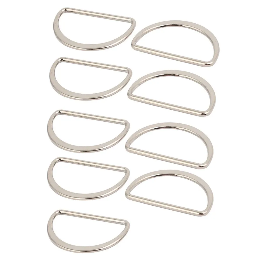 Sourcing Map Anneau en D 50mm Lot de 9 Argent