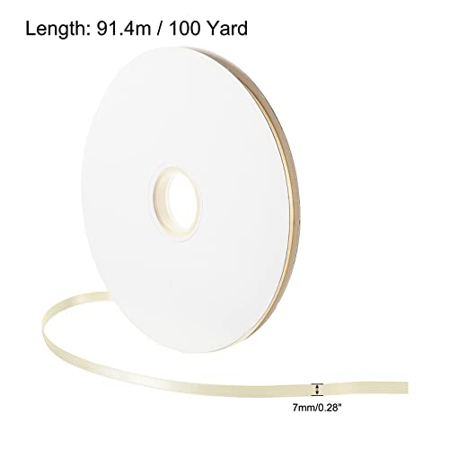 sourcingmap Ruban Satin 7mmx91,4m Rouleau Abricot Polyester