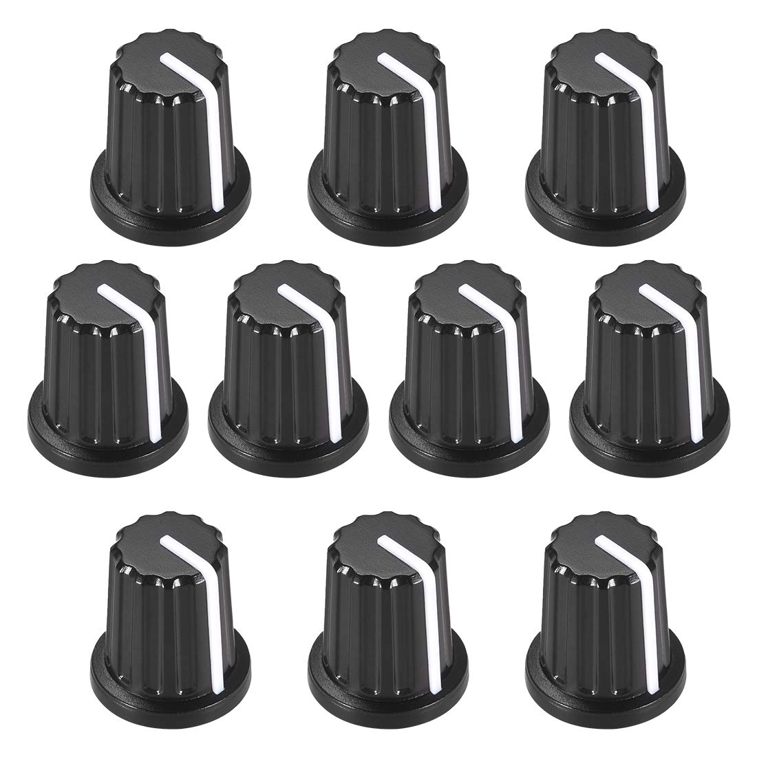 Sourcingmap bouton potentiomètre guitare 6 mm noir blanc lot 10
