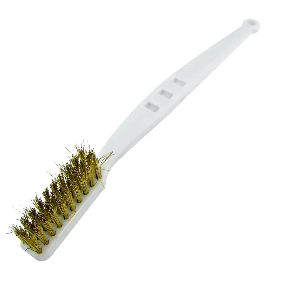 Sourcingmap Brosse fil laiton manche plastique 18 cm