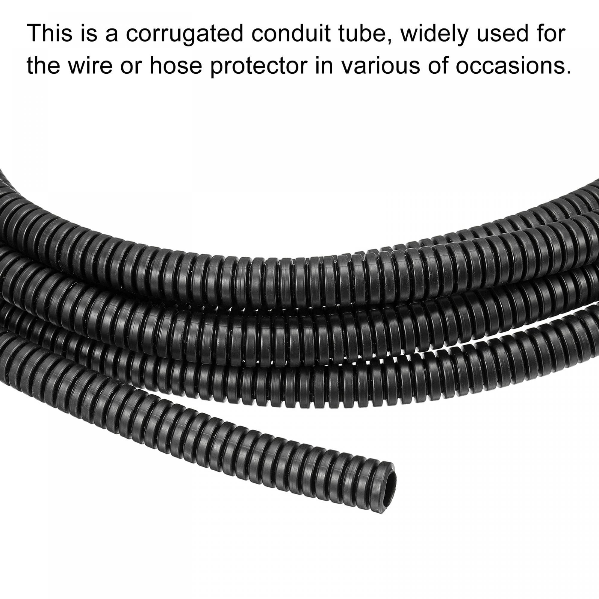 sourcing map gaine câble tube ondulé PP 6,5 mm noir 3 m + 2 m