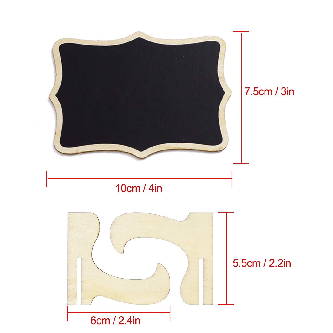 Sourcingmap Mini Tableau Noir Craie 6 Pièces Bois 10x7,5 cm