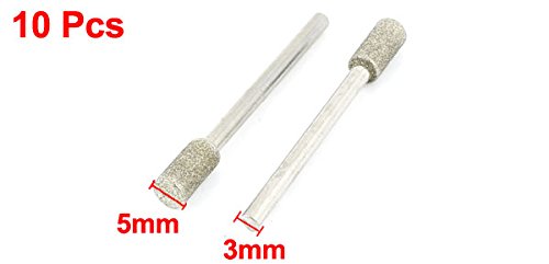 Sourcingmap Cylindre 5mm pointe diamant tige 3mm lot 10