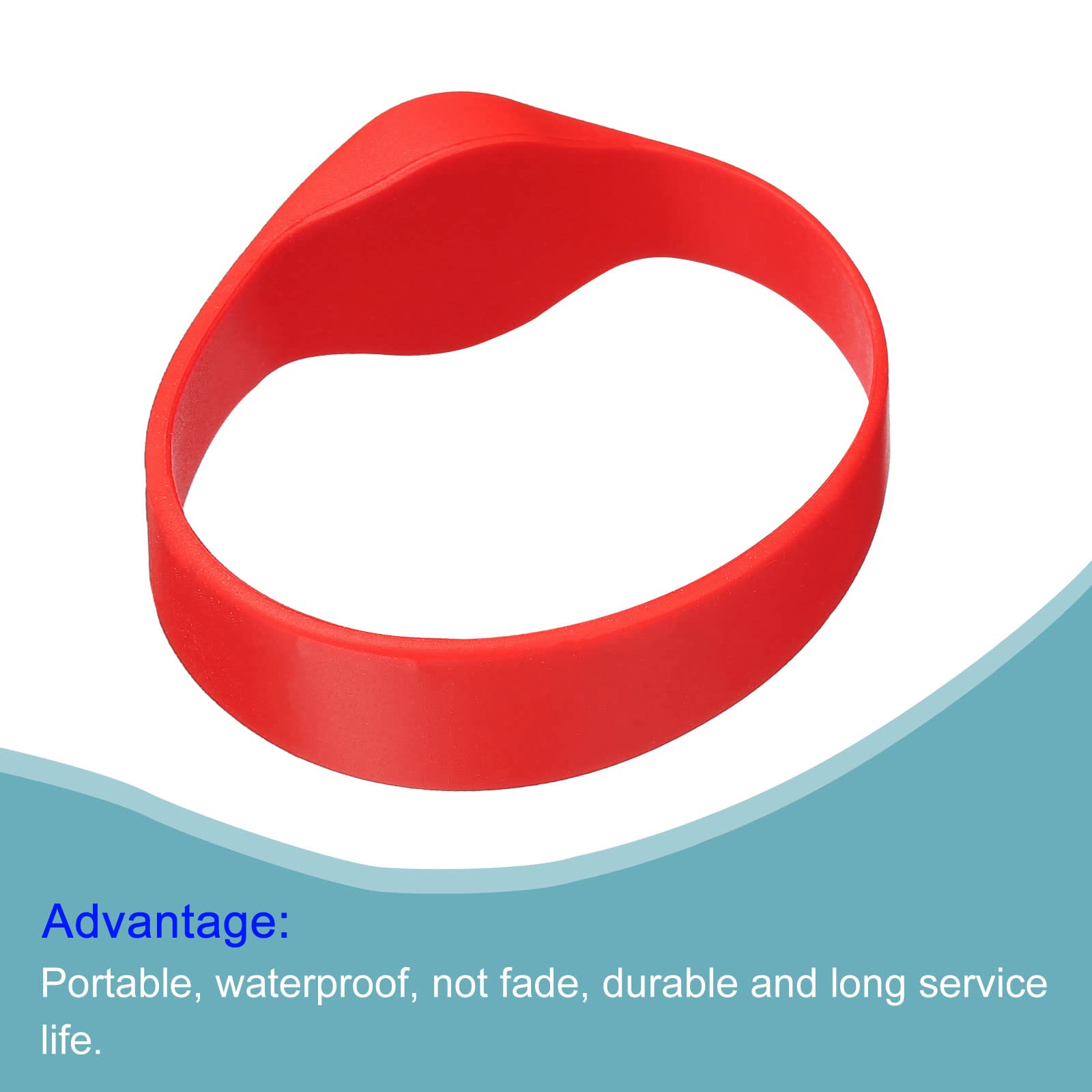 Sourcing Map Electronics bracelet RFID 13,56 MHz rouge lot de 3