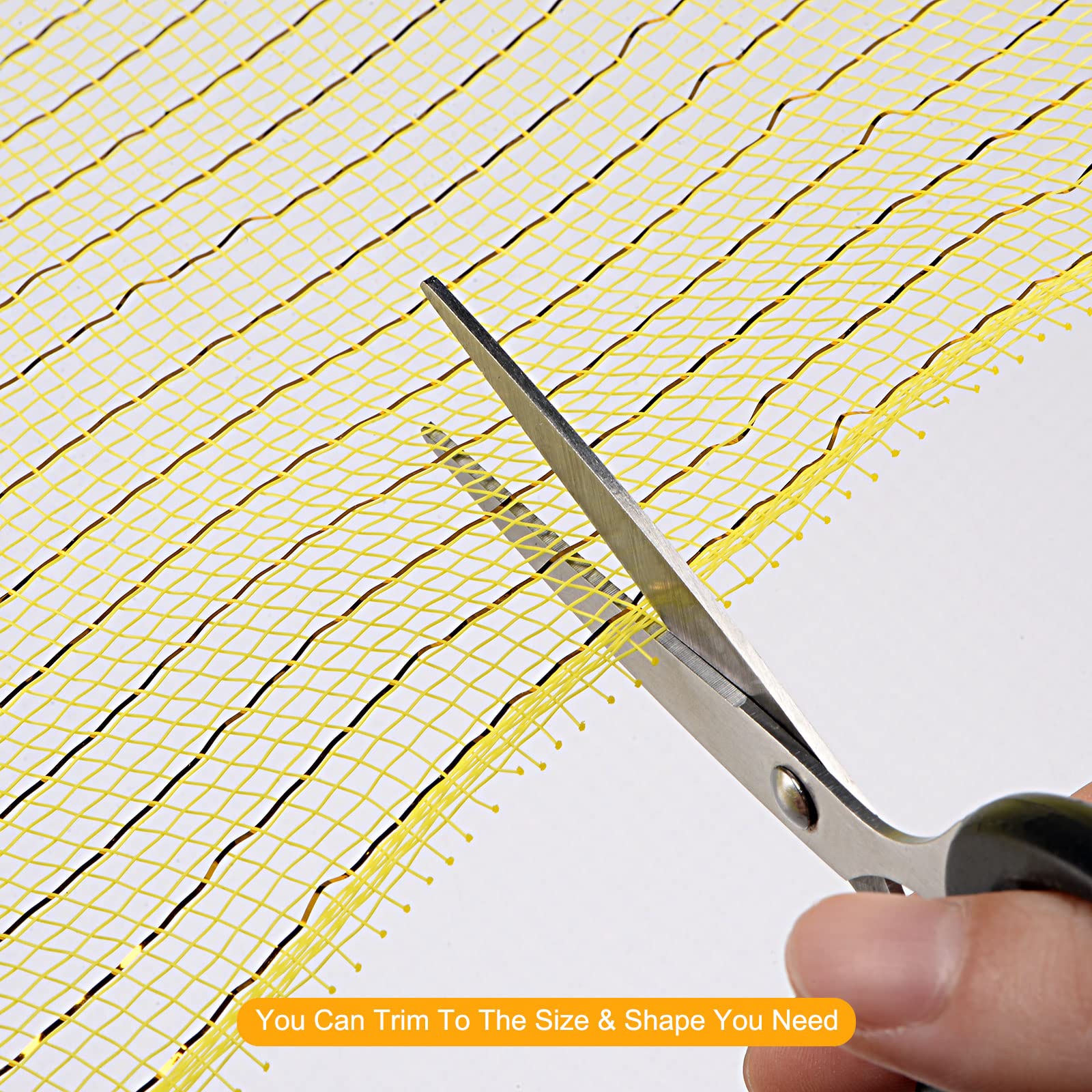 sourcing map Home & Garden ruban maille jaune or 9 m