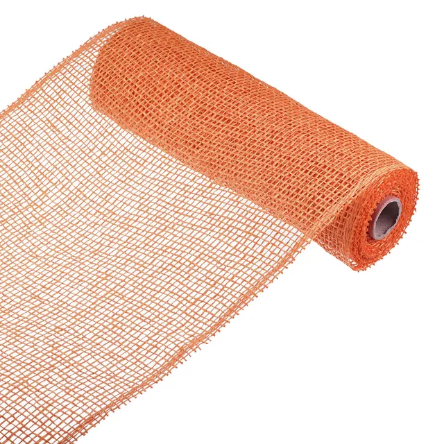 Sourcing Map Ruban maille jute orange 25,4cm 5 yards