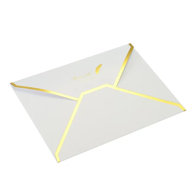 Sourcing Map 10 Enveloppes B6 Blanches Rabat V Bord Doré