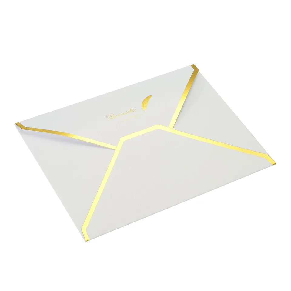 Sourcing Map 10 Enveloppes B6 Blanches Rabat V Bord Doré