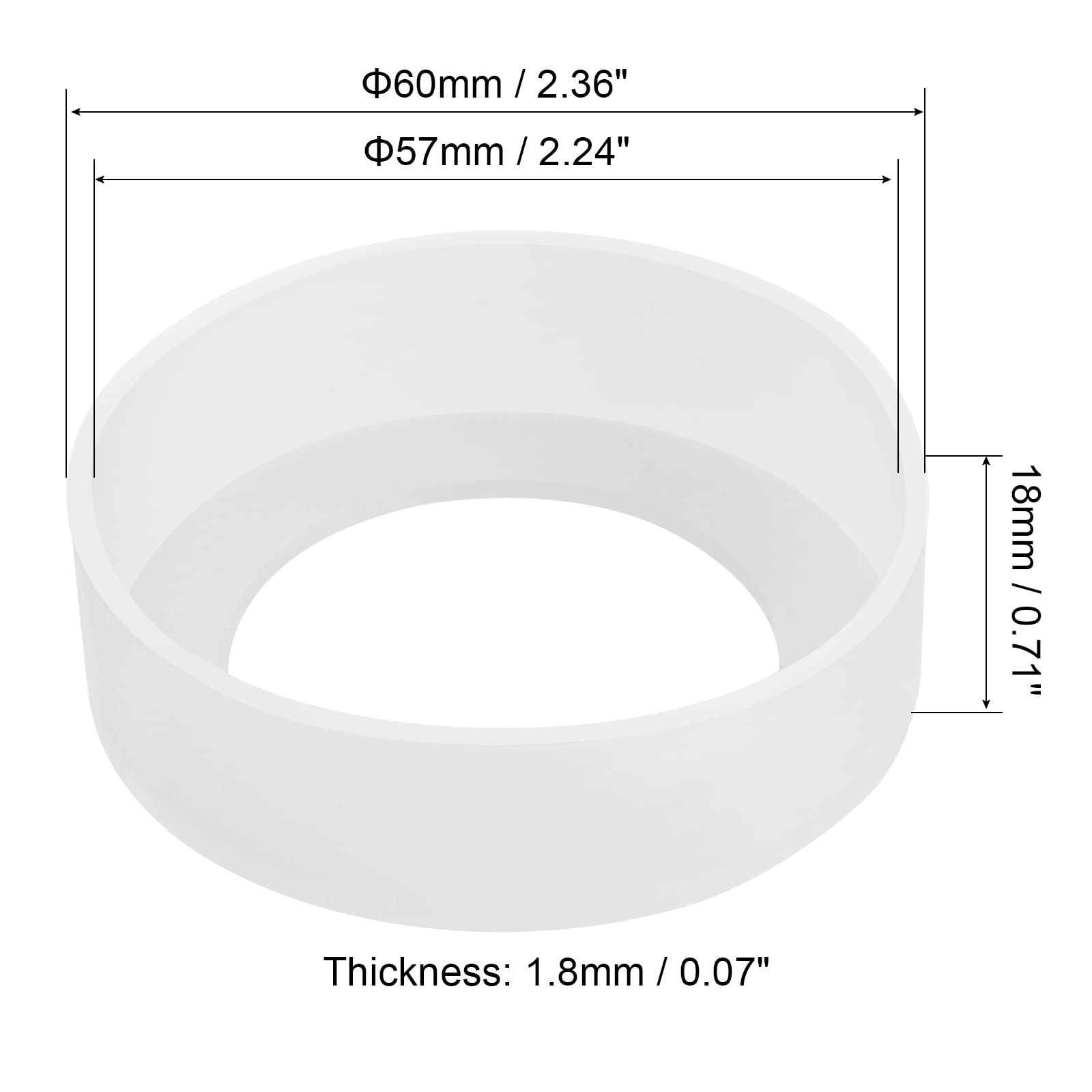 sourcingmap Botte Bouteille Silicone Blanc Lot 4 57 mm Antichoc