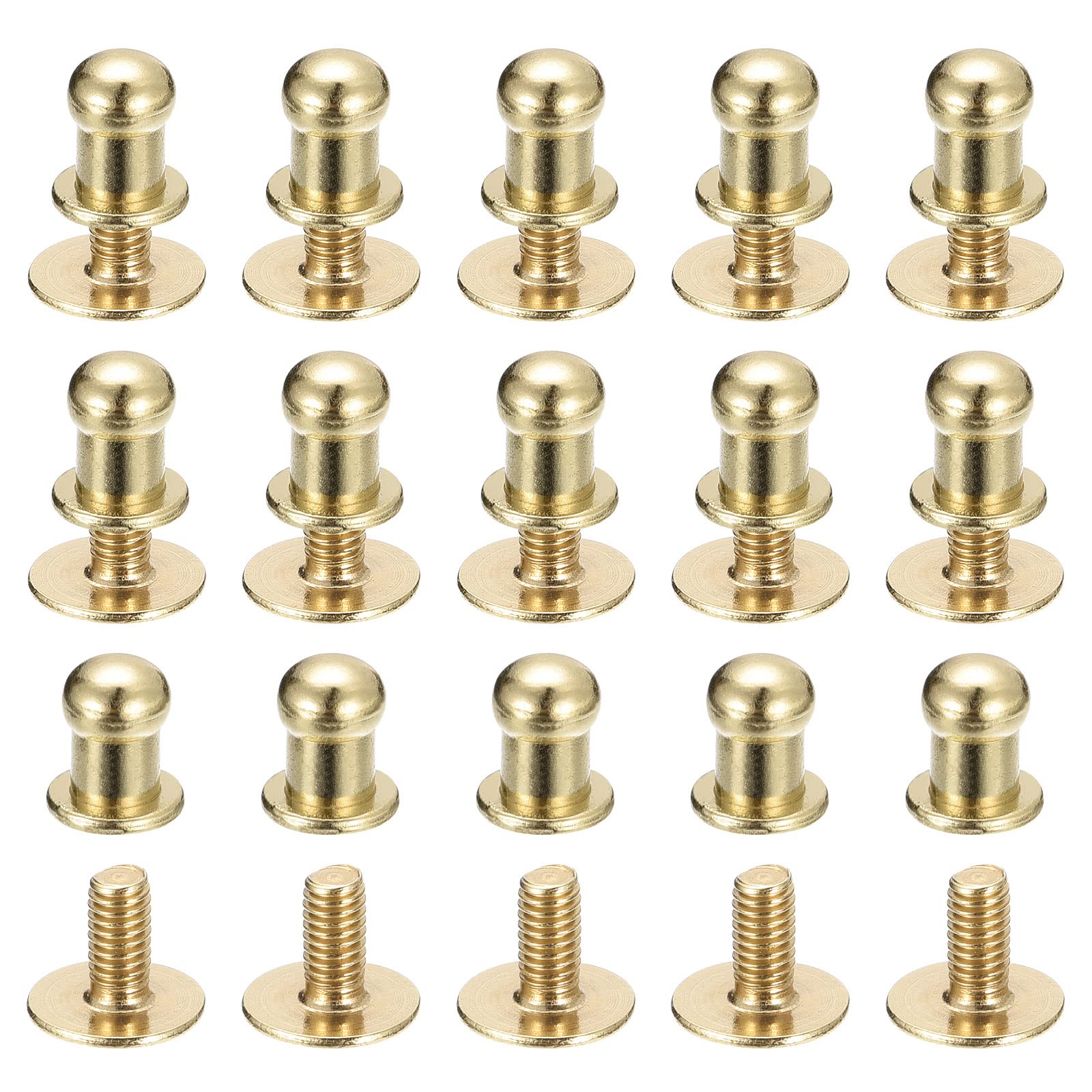Sourcing Map Rivets vis cuir doré 5 mm lot 15 maroquinerie