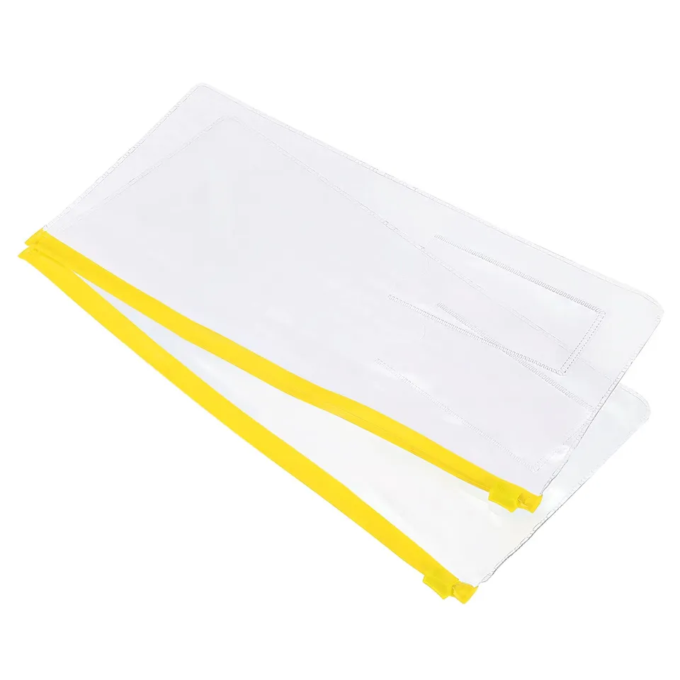 sourcing map pochette zippée A6 jaune x20 PVC