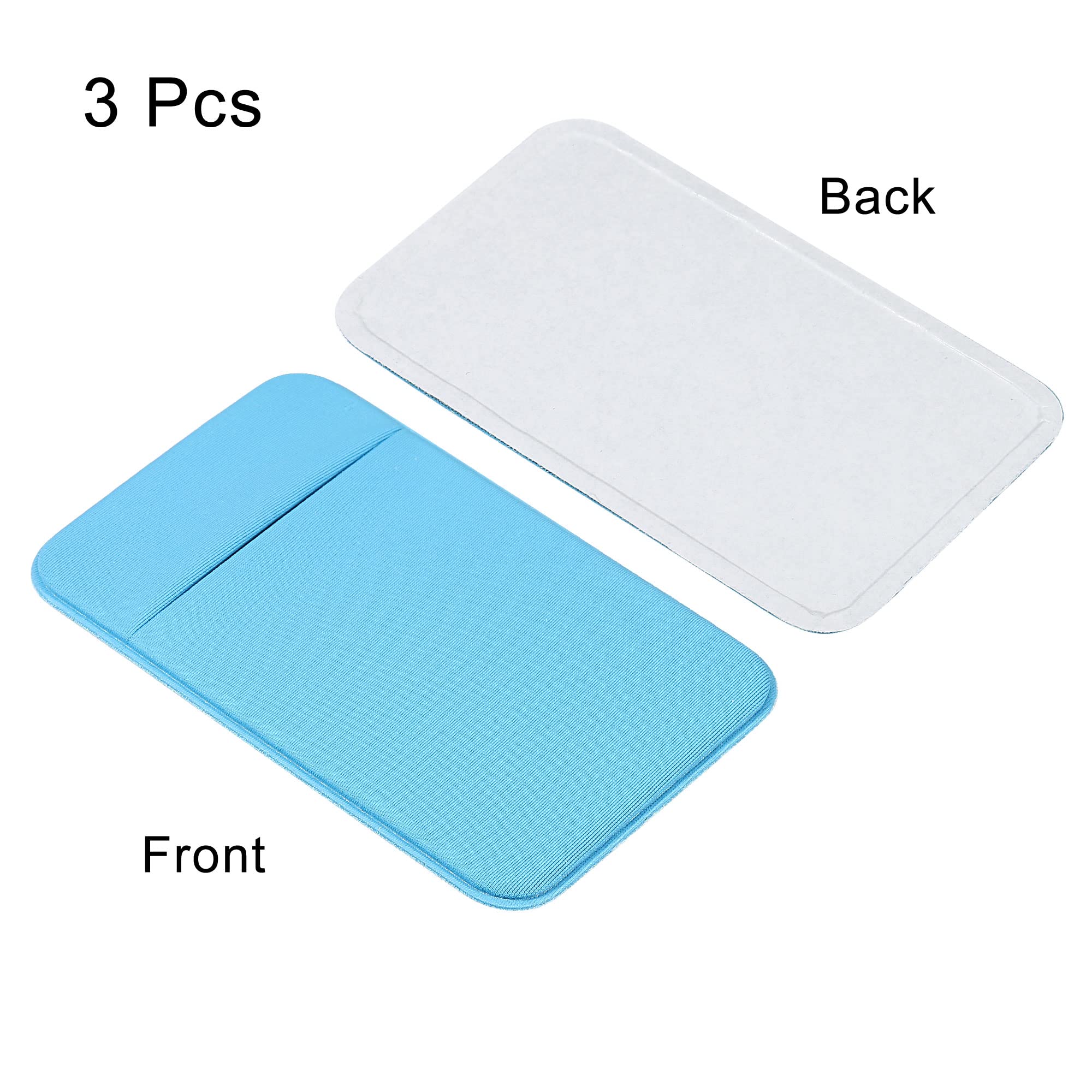 sourcing map porte-carte téléphone spandex bleu ciel lot de 3