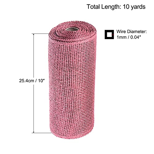 Sourcing Map Toile Jute Ruban Déco Rose 25,4cm x 9m
