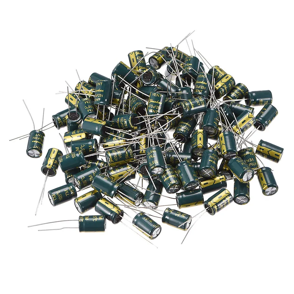 sourcing map 470uF 25V condensateur électrolytique 100pcs 8x12mm